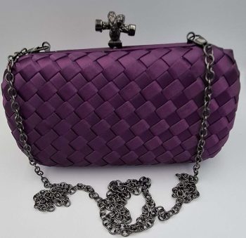 Τσαντακι Clutch πλεκτο μοβ