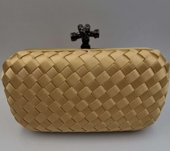 Τσαντακι Clutch πλεκτο χρυσο