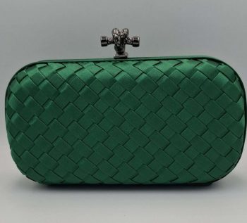Τσαντακι Clutch πλεκτο πρασινο