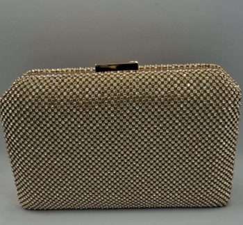 Αμπιγέ Clutch με Χρυσά Στρας