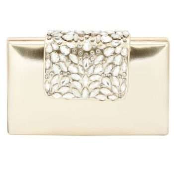 Τσαντακι Clutch χρυσο με πετρες