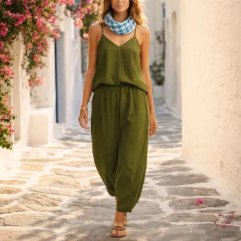 VIND OLIVE STRAP TOP
