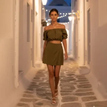 Vind OLIVE SKIRT SHORTS Χειροποίητη φούστα, σορτς