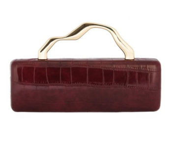 Τσάντα Burgundy Clutch με ανάγλυφο σχέδιο & ιδιαίτερο χερούλι