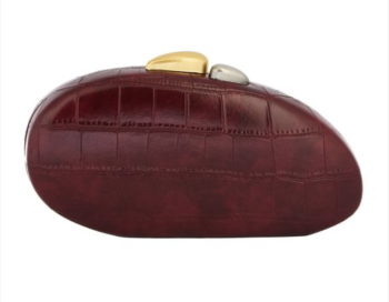Οβάλ Τσάντα Burgundy Clutch