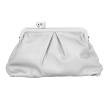 Τσάντα Clutch Ασημί με πιέτες