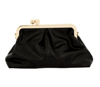 Τσάντα Clutch Μαύρη με πιέτες